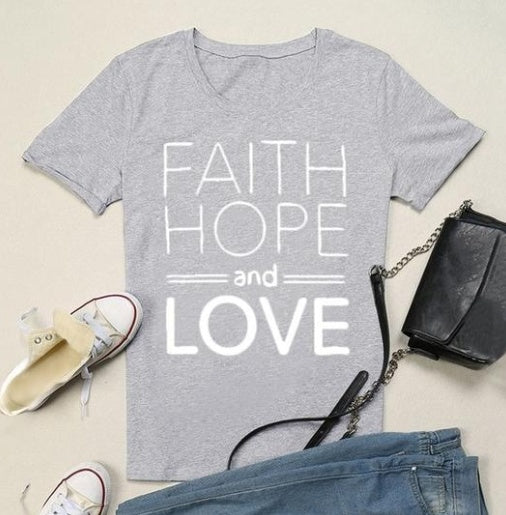 Spiritual Style: Faith, Hope, and Love T-shirts for  Women