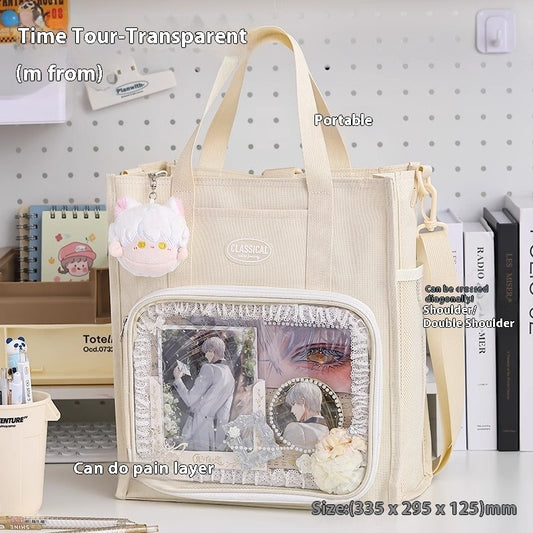 Students Remedial Bag Carry Books Remedial Bag Transparent Anime