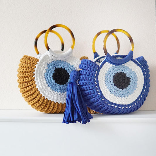 Woven Portable Bag Large Capacity Big Eye Monster