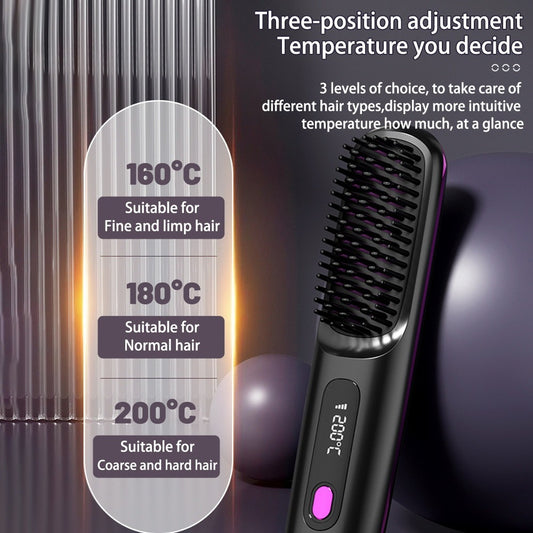 Portable Wireless Hair Straightener & Curler Combo